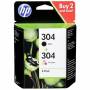 Hp - HP Pack de 2 cartouches authentiques d'encre noire/trois couleurs 304 [EURO-Version]