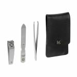Zwilling - CLASSIC INOX bouton-poussoir �tui, cuir de boeuf, noir, 3 tlg.