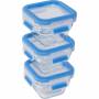 Emsa - EMSA CLIP & CLOSE N1050700 bo�te herm�tique alimentaire Carr� R�gler Bleu, Transparent 3 pi�ce(s)