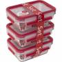 Emsa - EMSA CLIP & CLOSE N1051100 bo�te herm�tique alimentaire Rectangulaire R�gler Bleu, Transparent 3 pi�ce(s)