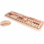 Keysonic - KeySonic KSKM-8200M-RF clavier Souris incluse RF sans fil QWERTZ Allemand Beige, Marron, Rose