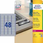 Avery Zweckform - Avery Etiquettes transparents ultra-r�sistantes, argent�, 45,7 x 21,2 mm, Adh�sif permanent
