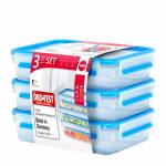 Emsa - EMSA 515645 Rectangulaire Bo�te 1.2L Bleu, Translucide 3pi�ce(s) bo�te herm�tique alimentaire