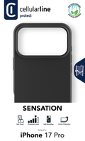 Cellularline - Cellularline Sensation - iPhone 17 Pro Coque en silicone ultra-douce avec finition soft-touch, id�ale pour prot�ger chaque d�tail de votre iPhone 17 Pro avec �l�gance et confort. 