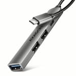 Axagon - Axagon HUB USB HUE-STC, 4x USB ALU STRIP hub, 1x USB-A 5Gbps, 2x USB-A & 1x USB-C 480Mbps, kabel USB-C 12cm USB 3.2 Gen 1 (3.1 Gen 1) Type-C 5 Mbit/s Gris 